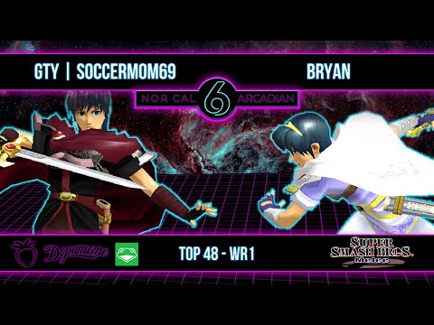 NorCal Arcadian 6 - GTY | soccermom69 (Marth) VS Bryan (Marth) - SSBM - Top 48 Winners Round 1
