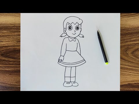 How to Draw Shizuka from Doraemon step by step easy | Drawing | Sketch | Request Drawing #10