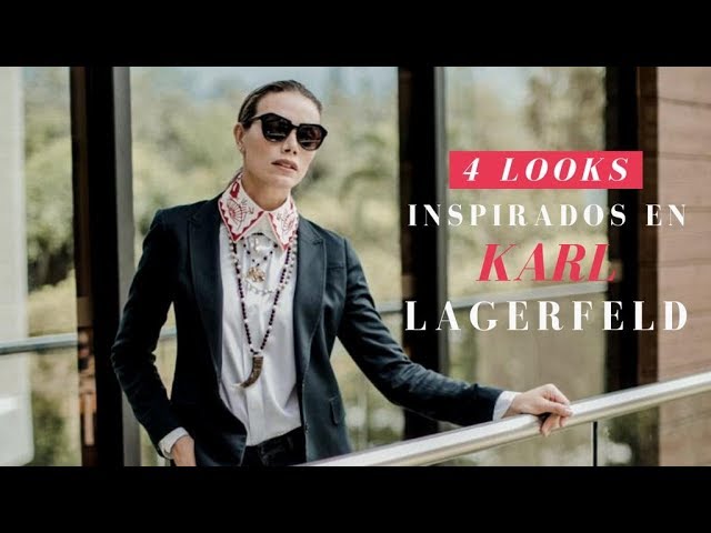 Vídeo relacionado con KARL LAGERFELD Chaqueta de manga larga de tweed con cuello para mujer, Negro -, 2