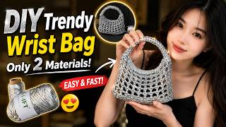 DIY Trendy Silver Wrist Bag ✨ Easy Crochet Tutorial for Beginners#crochettutorial  bag#aesthetic