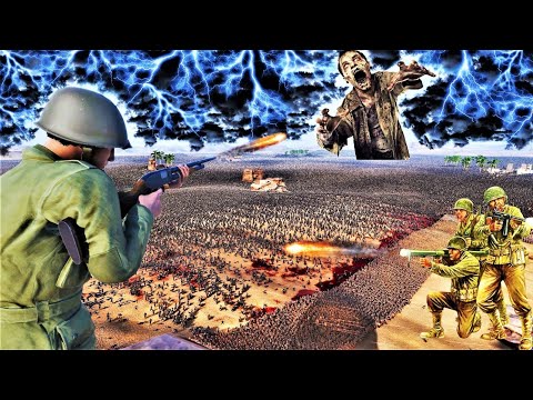 5,000,000 ZOMBIES ATTACK THE LAST HUMAN SURVIVORS OCCUPYING THE CANYON - UEBS 2 | BATTLE SIMULATOR 2