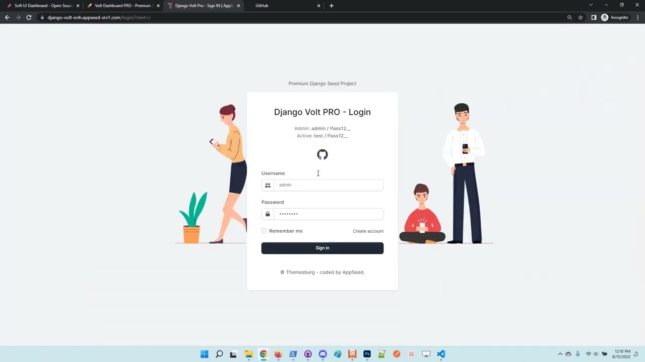 Django Social Login via Github - Volt Dashboard PRO | AppSeed
