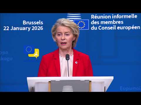 Video Thumbnail: Firm, United, Independent: EU Chooses Strength Without Escalation | Ursula von der Leyen | EUCO