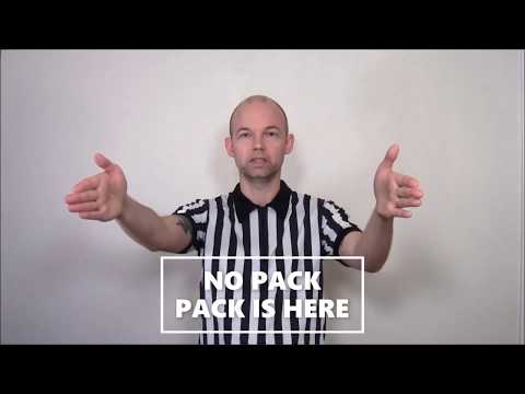 Destruction from Rockin' City Roller Derby demonstrates WFTDA Officiating Cues and Signals