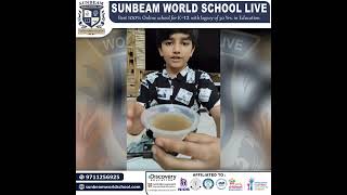 Vrihad Singh, Grade 6 student is showing the separation method of sedimentation and decantation.
