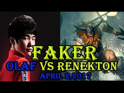 Faker Olaf Top Vs Renekton April 2, 2017 SoloQ Challenger