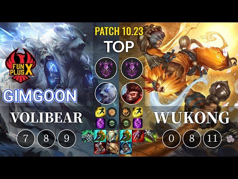 FPX GimGoon Volibear vs Wukong Top - KR Patch 10.23