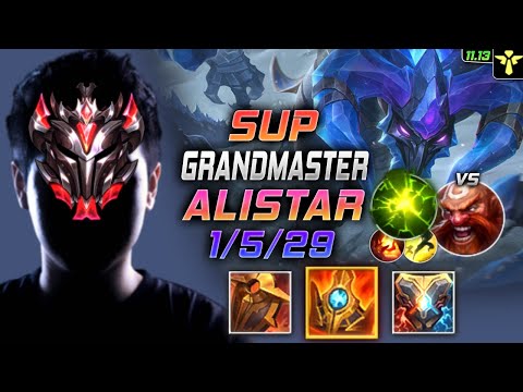 GrandMaster Alistar Support vs Gragas - 천상계 서폿 알리스타 템트리 룬 슈렐 여진 アリスター Алистар 牛头酋长 - LOL KR 11.13