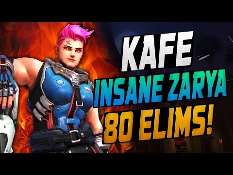 80 ELIMS - KAFEEEEEE DOMINATING AS ZARYA! HE'S INSANE! [ OVERWATCH SEASON 10 TOP 500 ]