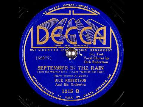 September in the Rain ~ Dick Robertson and His Orchestra (1937)