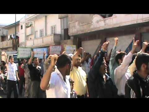 مظاهرة في مدينة القصير في ريف حمص في سبت "ذكرى انشقاق المقدم الهرموش"