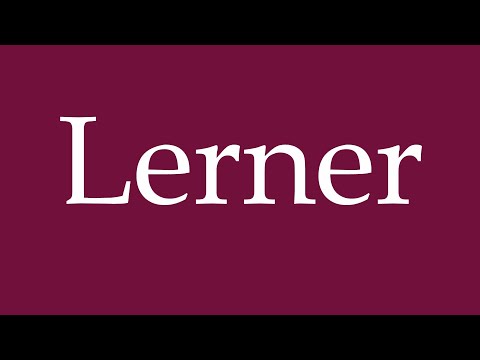 How to Pronounce ''Lerner'' (Learner) Correctly in German