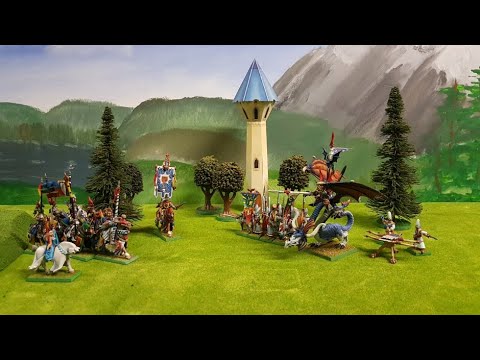 Warhammer Fantasy 5th Edition Bretonnia vs High Elves solo play battle report