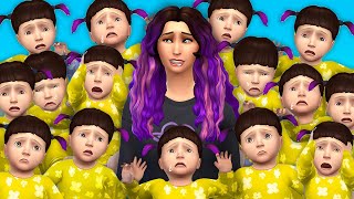 I Took Care of 7 Infant Versions of MYSELF ...in The Sims 4
