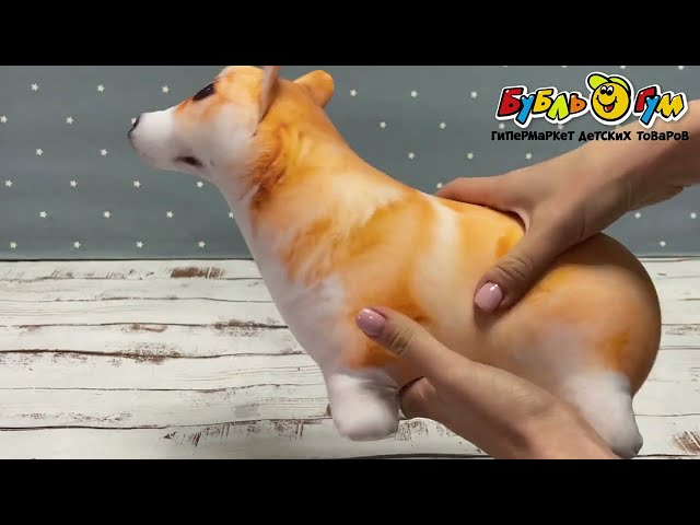 Игрушка-антистресс мягкая Корги 35см - видео
