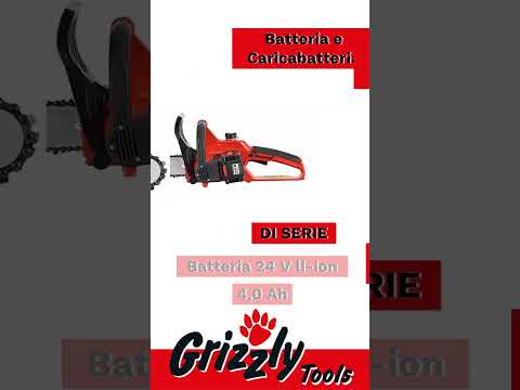 Motosega a Batteria al Litio Grizzly AKS 2440 Batteria e Carica Batteria di Serie 24 V - 4,0 Ah