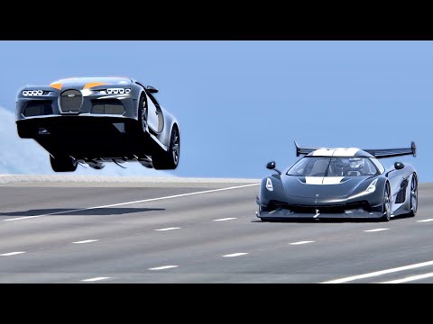 Bugatti Chiron Super Sport 300+ vs Koenigsegg Jesko with Jet Engine - Drag Race 20KM