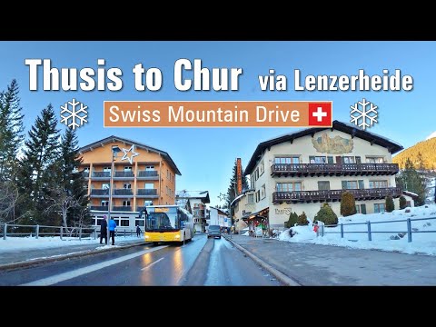 Winter Wonderland 🇨🇭 Swiss Mountain Drive [4K] • Thusis to Chur via Lenzerheide • Scenic Drive