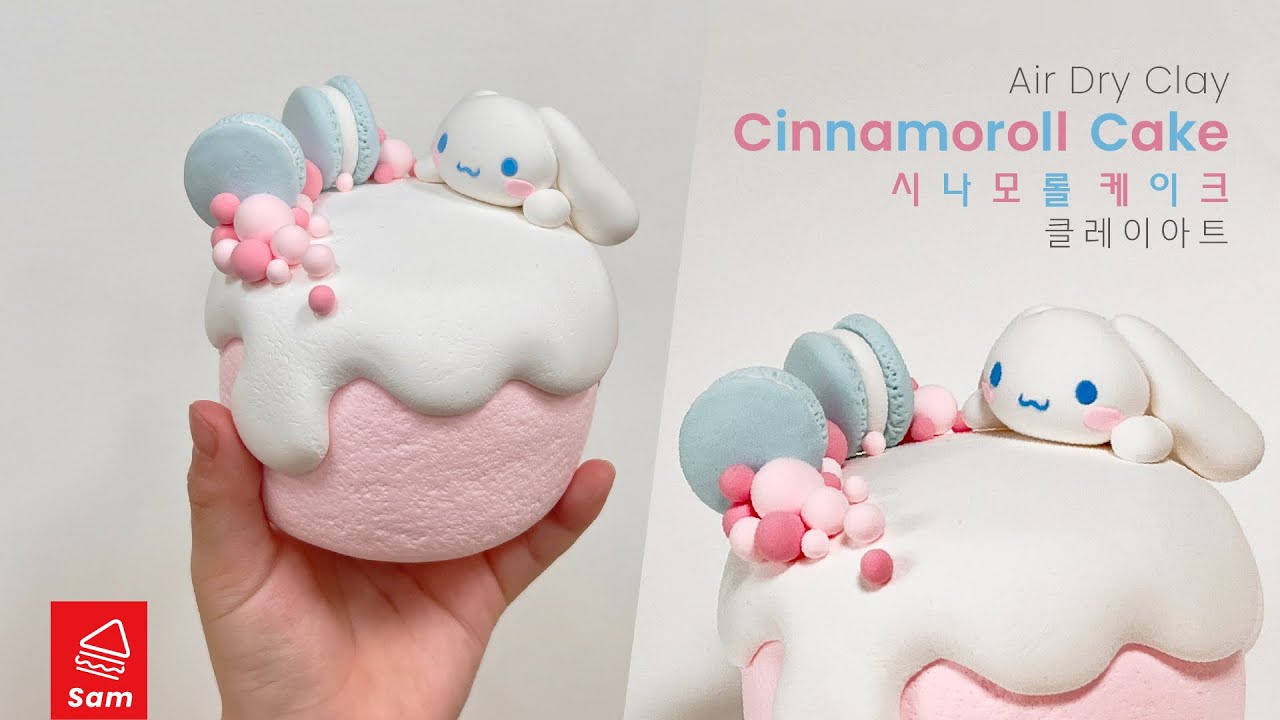 Cinnamoroll Cake, soft clay making tutorial