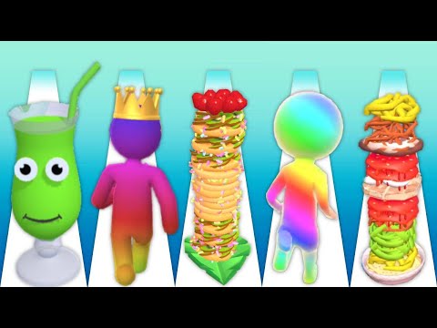 Juice Run, Giant Rush, Pancake run, Size Up, Noodle Run - MAX LEVEL Gameplay Mobile NEW UPDATE 🔥🔥🔥