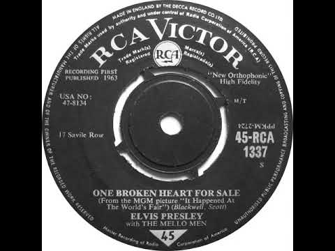 (37a) Elvis Presley with The Mello Men - One Broken Heart For Sale
