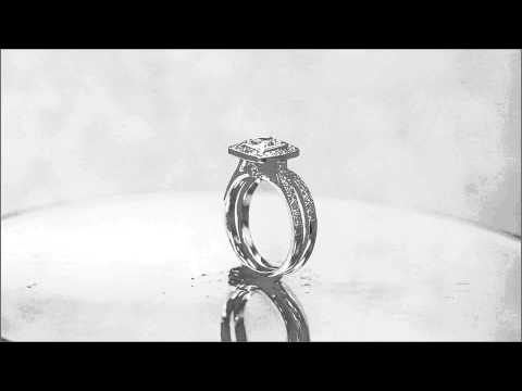 18K WHITE GOLD CUSHION CUT DIAMOND ENGAGEMENT RING AND BAND BEZEL 1.69CTW - KNE INC - 458