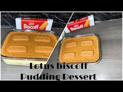 Lotus biscoff Pudding dessert|| easy recipe|| بیسکوف شیرینی