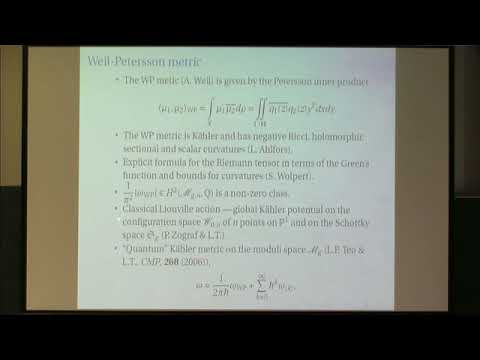 Leon Takhtajan | Kähler metrics and Chern forms on the moduli space of punctured Riemann surfaces