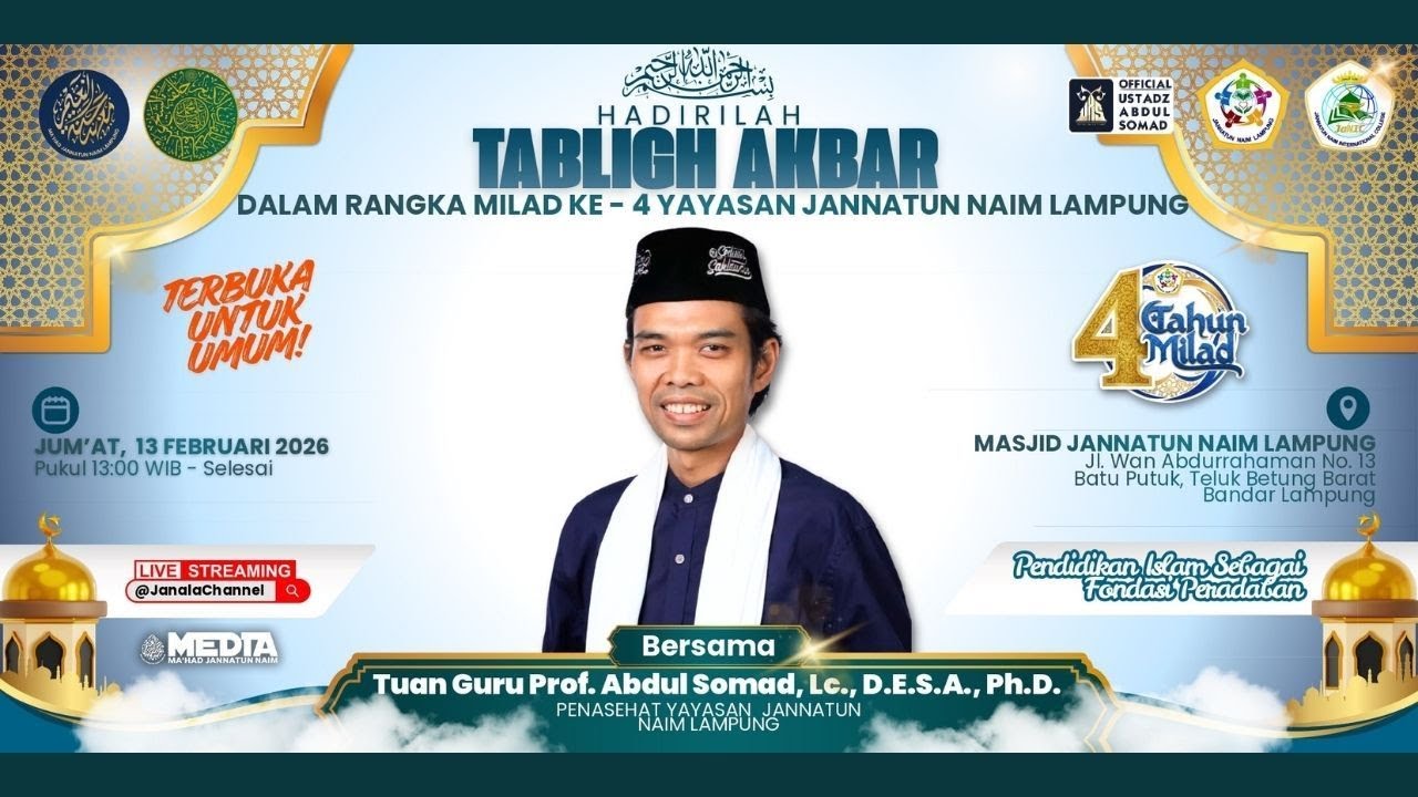 LIVE | Tabligh Akbar Pendidikan Islam Sebagai Pondasi Pradaban | Ust Abdul Somad