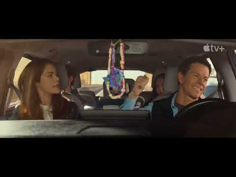 The Family Plan official Apple TV trailer frame with the Morgan family starting their road trip