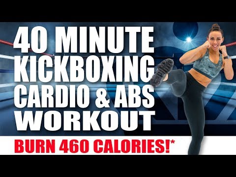40 Minute CARDIO KICKBOXING AND ABS WORKOUT! 🔥BURN 460 CALORIES!*🔥 Sydney Cummings