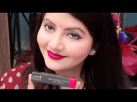 Lakme absolute matte ultimate lipcolor with argan oil review | orchid pink | bridal lipstick Video