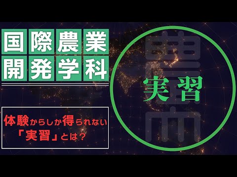 【国際農業開発学科】実習　～体験からしか得られない「実習」とは？～【東京農業大学】