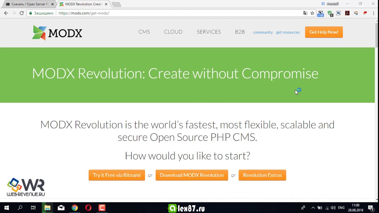 Установка MODX на openserver