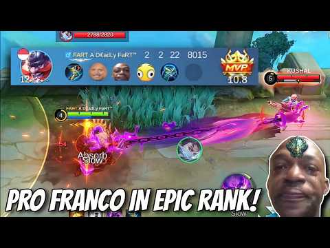 Franco’s Godly Hooks BULLY The EPIC Ranks! MVP Franco Rank Gameplay | Mobile Legends