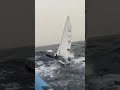 Huge waves + mini sailboat = Crazy sailing😎🔥🤤