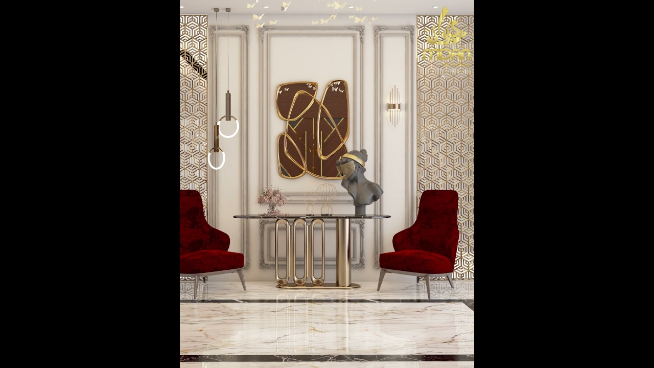 interior design for entrance new classic style  |تصميم داخلي لمدخل نيو كلاسك