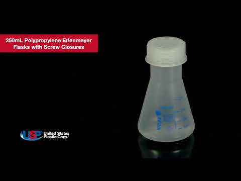 250mL Polypropylene Erlenmeyer Flasks with Screw Closures | U.S. Plastic Corporation®