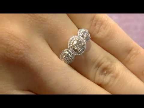 TR1011 Trilogy Halo Diamond Ring