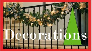 Garlands on the Staircase and Banister - Christmas Decorating and Decorations