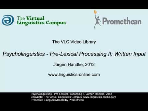 PSY109 - Pre-Lexical Processing II: Written Input