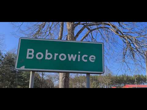 🇵🇱 Bobrowice (Bobersberg) 2021, Lubuskie Polska. Przejazd przez miasto part1. 05.03.2021