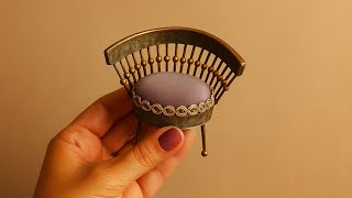 How to Make a Miniature Velvet Throne Chair | DIY Dollhouse Furniture Tutorial #diy #tutorial