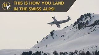 Pilatus PC-12 spectacular final approach & landing with 180° turn in a narrow valley!