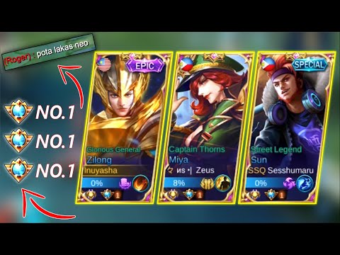 SUPREME NO.1(ZILONG + MIYA + SUN) = AUTO WIN | ~ Inuyasha | MLBB