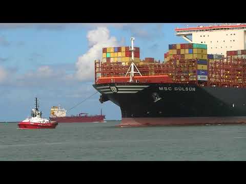 Aankomst MSC Gülsün in Port of Rotterdam