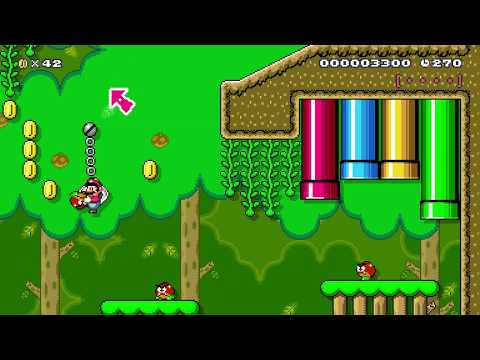 Super Mario Maker 2 🔧 Swinging Claw Forest 🔧 by Unt1tled