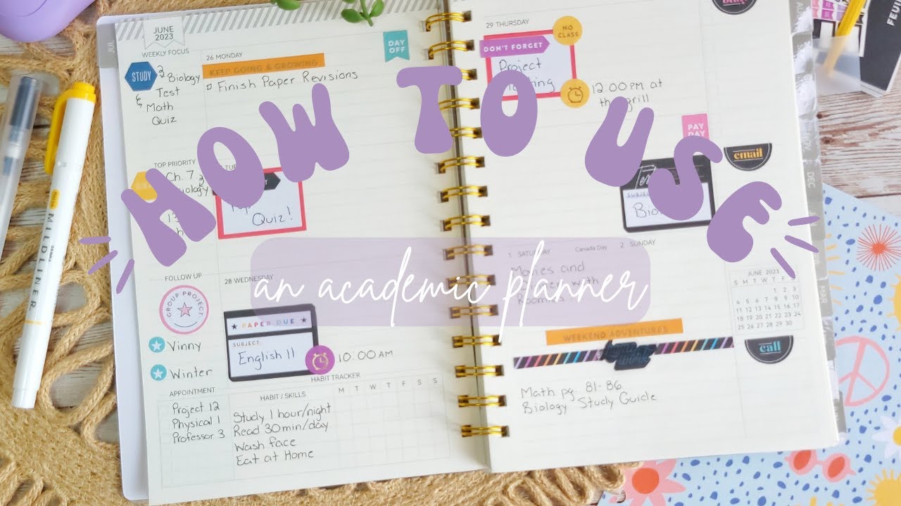 HOW TO USE AN ACADEMIC PLANNER | Student Planner | College Planner | Academic Planning