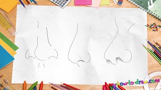 How to draw a nose - Easy step-by-step drawing lessons for kids