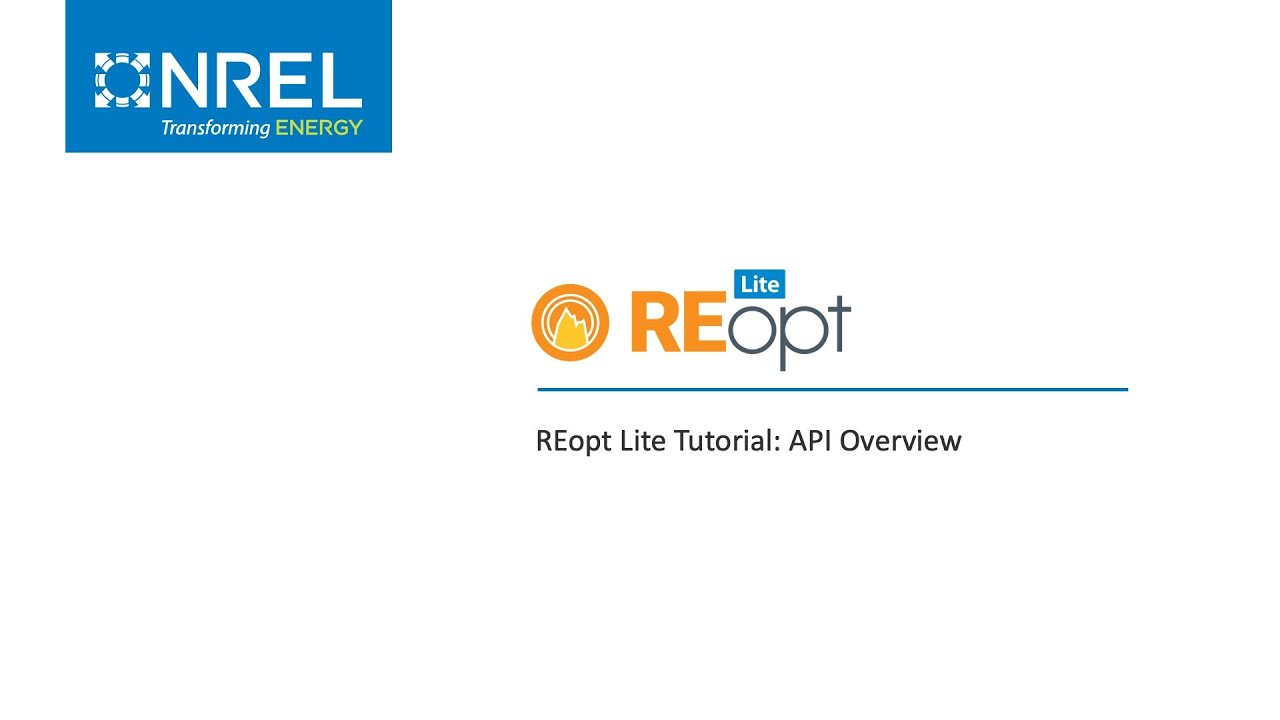 REopt Lite Tutorial: API Overview
